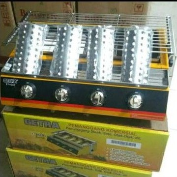 kompor bakaran Getra 4 tungku cover stainless