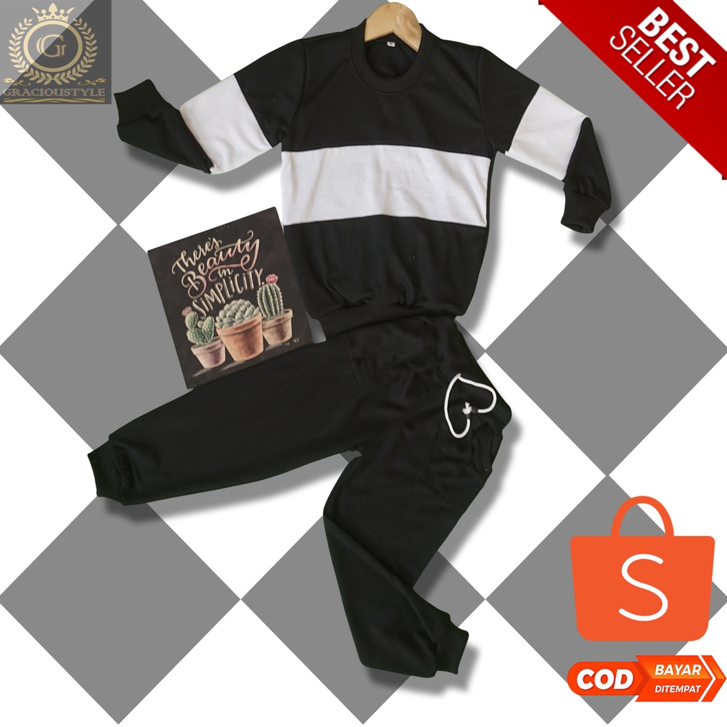 BAJU ANAK SETELAN SWEATER TRENING TRAINING JOGGER OLAHRAGA LAKILAKI/PEREMPUAN 2-12 thn-1