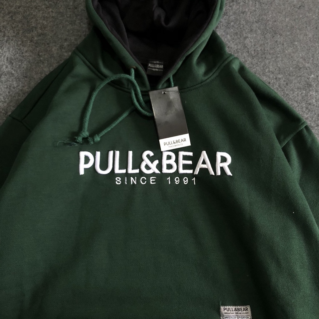 SWEATER HOODIE PULL &amp; BEAR FULLBORDIR TIMBUL FULL TAG AND LABEL