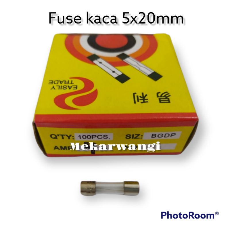 fuse kaca gelas 5x20mm 0,5A isi 100pcs