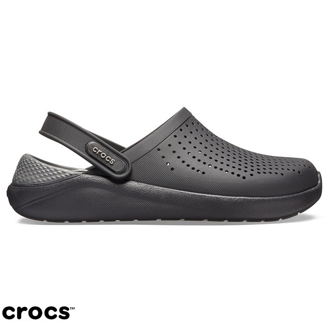 Crocs Literide Clog - Sandal Unisex / Sandal Tahan Air / Sandal Karet / Original - Black Gray 204592-0DD