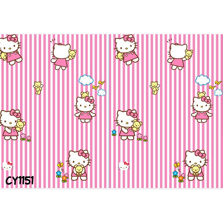 Wallpaper Dinding Bermotif Karakter Ukuran 45 Cm X 9meter Wallpaper 3d Quality Best Wallpaper dinding kamar tidur anak Motif Doraemon Hellokitty