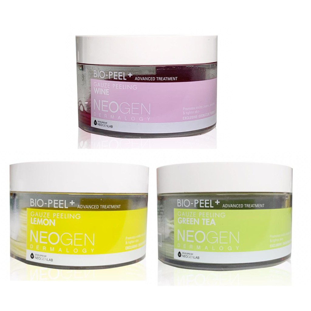 [BPOM] NEOGEN Dermalogy - Bio Peel Gauze Peeling Lemon / Wine / Green Tea 18 / 30 Pads