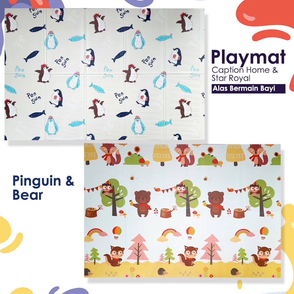 150x195 cm PLAYMAT BABY &amp; PLAYMAT BABY PREMIUM 150x200 cm Alas Bermain Bayi Anak  play mat matras motif bolak balik