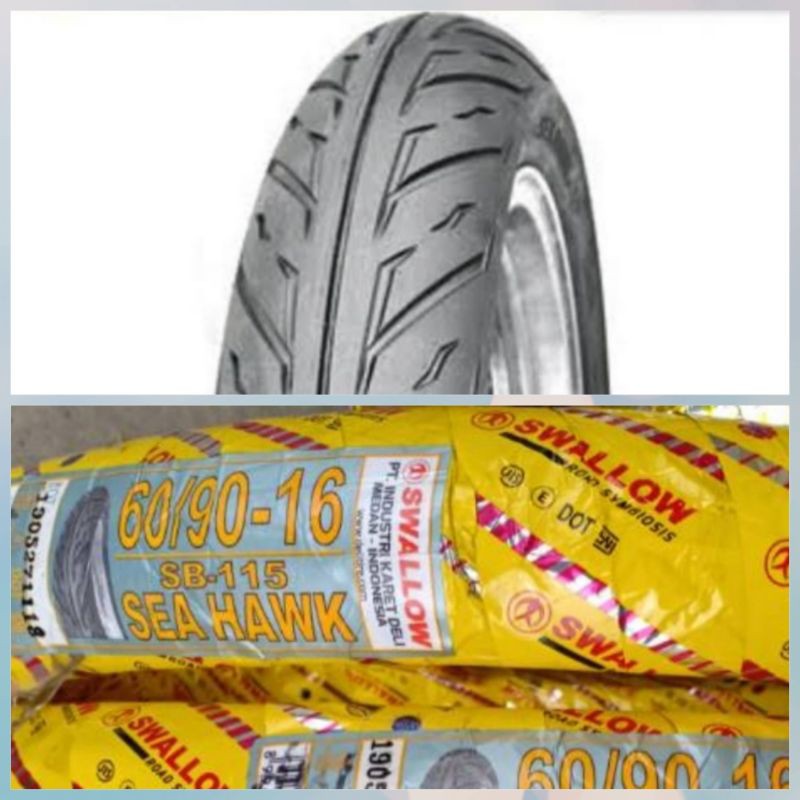 BAN MOTOR RING 16 60/90 SWALLOW GANTINYA DURO/BAN DURO RING 16 60 90 TUBLES BISA TIDAK TUBLES BISA