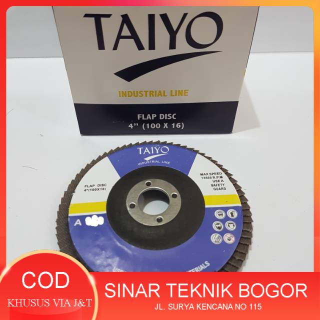 Taiyo Amplas Flap Disc 4" kertas pasir susun