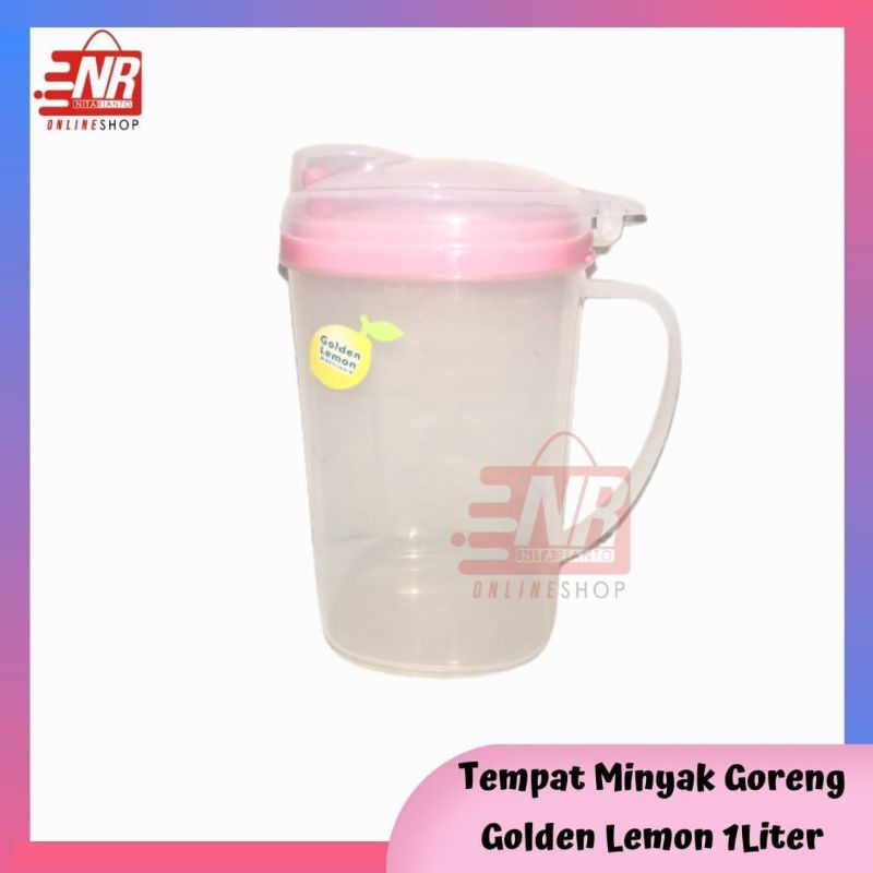 Tempat Minyak Goreng 1 Liter Golden Lemon / Tempat Minyak Goreng Plastik / Tempat Minyak Goreng Anti Panas / Oil Pot / Teko Minyak Goreng