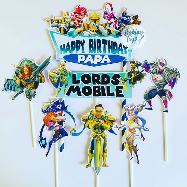Topper Cake Birthday / Hiasan Kue Ulang Tahun Lord Mobile