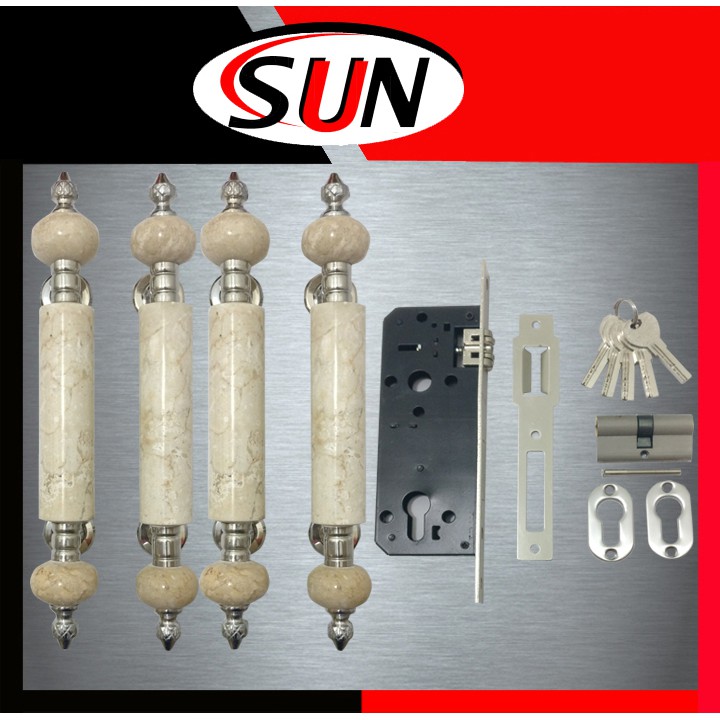 Paket Handle Gagang Tarikan Pintu Rumah Keramik Marmer Tomat Minimalis
