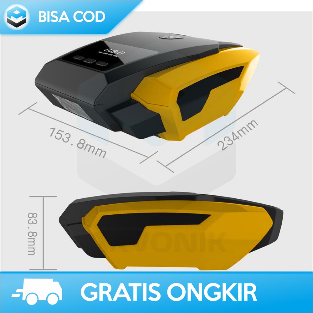 POMPA BAN MOBIL ELEKTRIK PORTABLE TAFFWARE ATJ-1166S INFLATOR DIGITAL