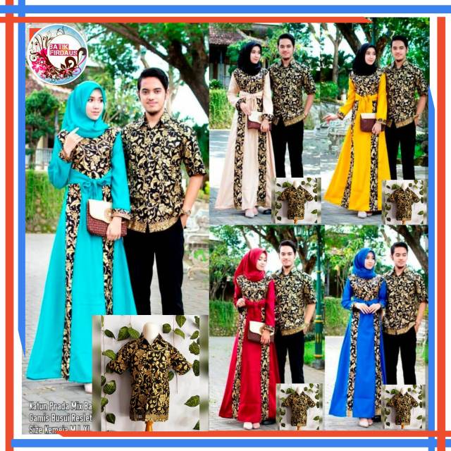 baju gamis batik couple keluarga/kemeja capel set keluarga