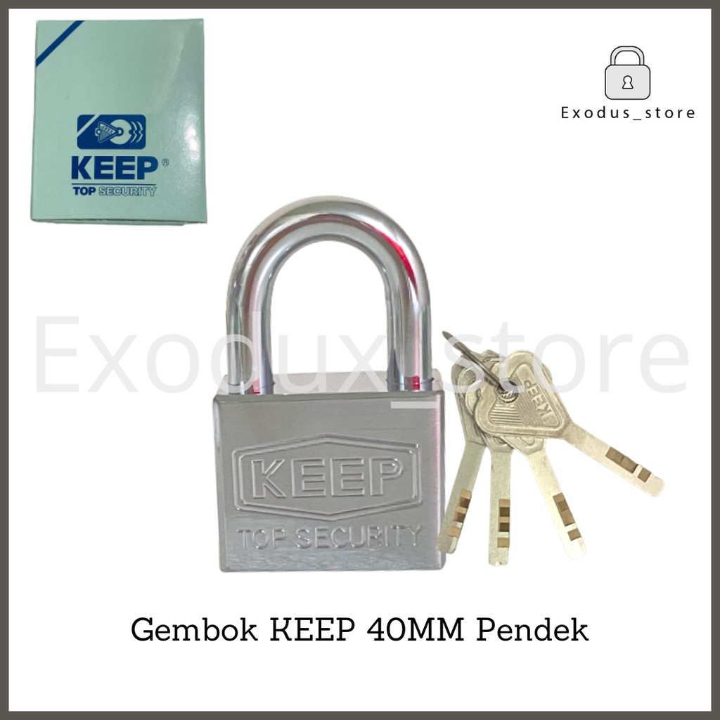 Kunci gembok pagar KEEP 40 MM leher pendek / gembok pager anti maling anti karat