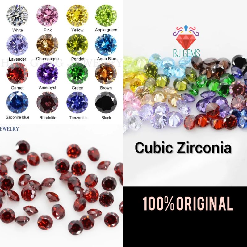 3 - 10pcs Cubic Zirconia 1mm - 2mm Color warna warni Permata Tabur Syntetic Diamond Round