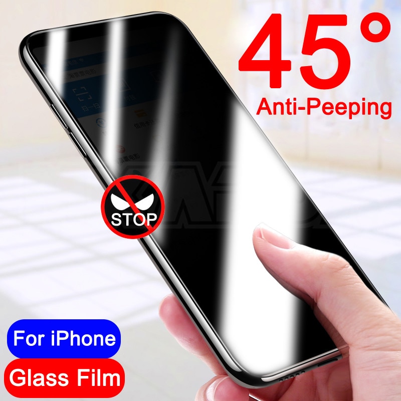 Pelindung Layar Tempered Glass Anti Spy Untuk Iphone 11 Pro X Xs Max Xr 8 7 6 6s Plus 5 5s Se 2020