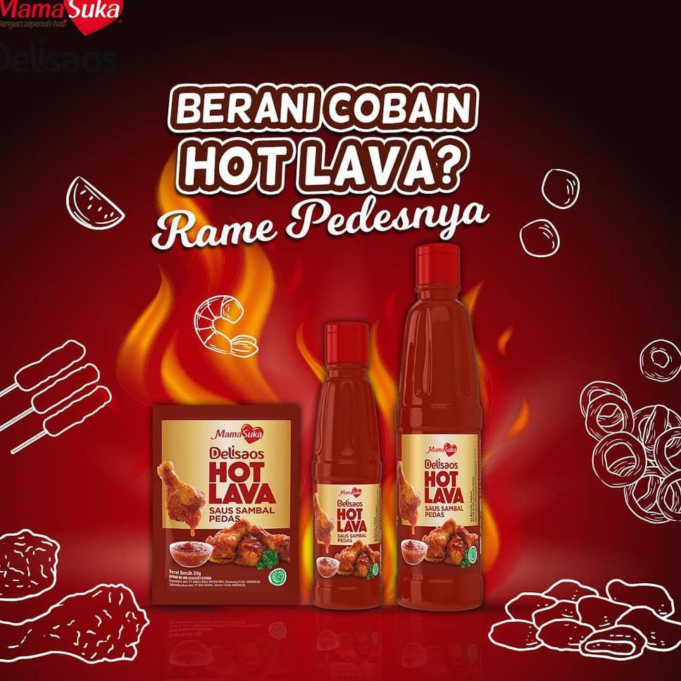 

#TERMURAH# SAOS Sambal Delisaos Hot Lava Mamasuka 130ml