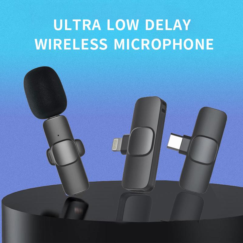 Mikrofon Nirkabel Lavalier Mic Portabel Audio Video Wireless Microphone Klip Untuk IPhone Android ( K8 / K9 )