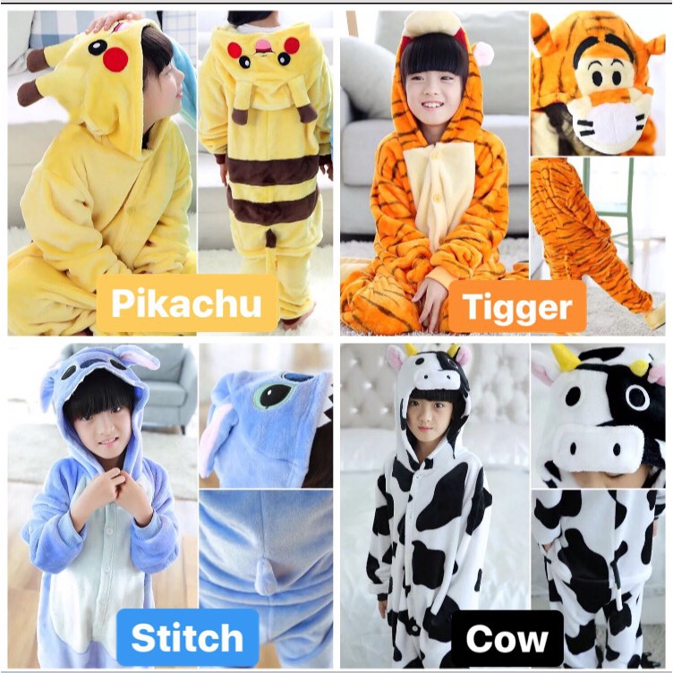 BAJU ONESIE UNICORN WHITE BLUE PIYAMA KOSTUM COSPLAY PARTY ANAK