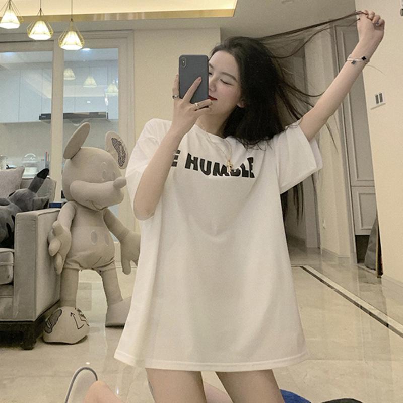 [THISTLE] Tshirt Oversize Wanita Lengan Pendek Motif Be Humble - 100% Import