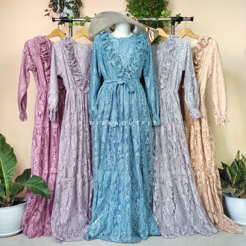 Gamis Kondangan Pesta Brokat Brukat Ori By Lora