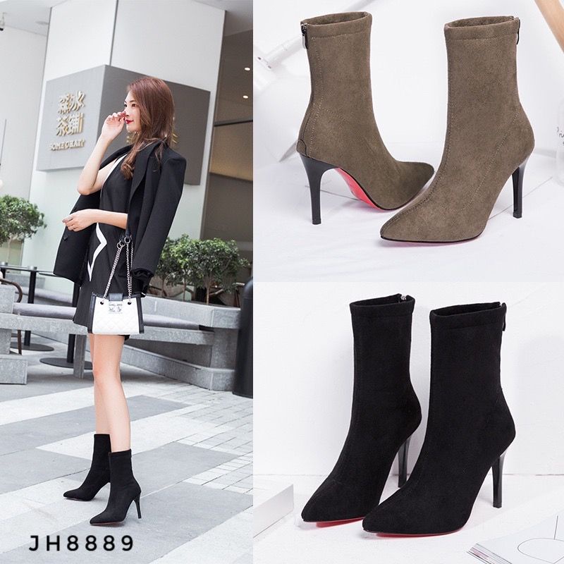 Sepatu wanita boots heels import fashion korea