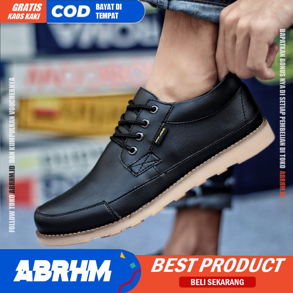 ABRHM X TARANTULA Sepatu Kasual Pria Sepatu Pria Casual Kulit Pu Sepatu Kerja Cowok/Cowo Ori Sepatu Semi Formal Kuliah Kondangan Gaya keren Kekinian Murah Terlaris