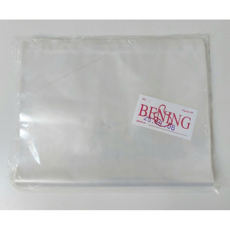 plastik PP tebal 06 uk 25x40