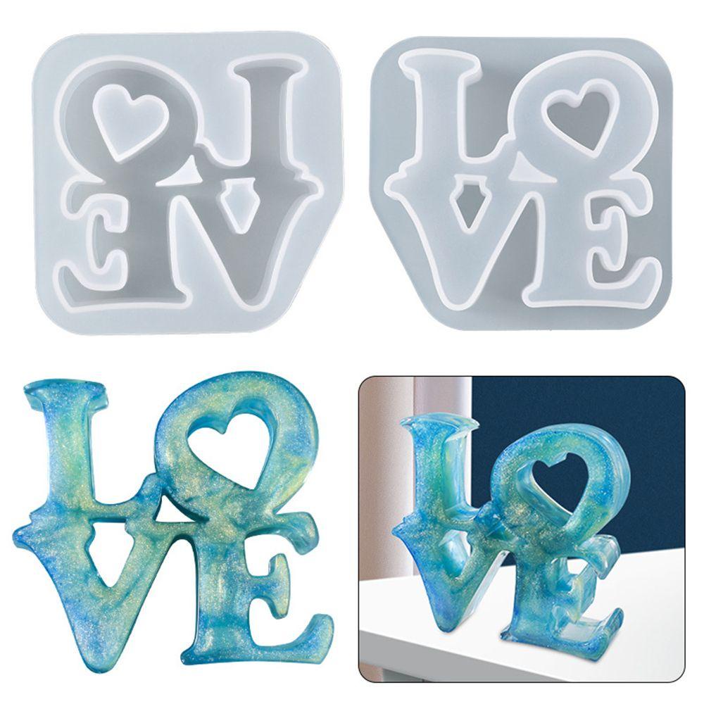 Solighter LOVE Ornamen Perhiasan Alat DIY Craft Cetakan Kue Epoxy Resin Hari Valentine Silikon Mold