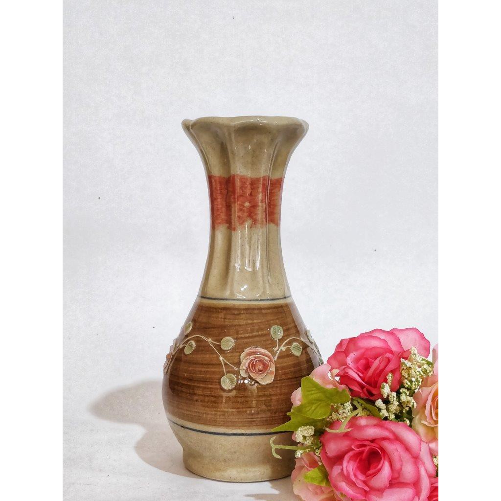 POT/ VAS / GUCI HIAS BUNGA KERAMIK TANAMAN DEKORASI RUMAH KANTOR Vas KCB Besar HOME DECOR 23.5 CM