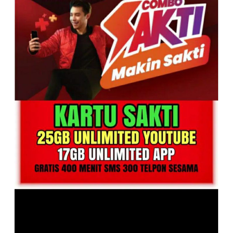 Kartu Sakti 25GB Combo Unlimited Youtube Telkomsel Sakti AS/LOOP/SIMPATI