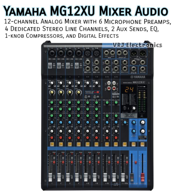 Mixer Audio Yamaha MG12XU 12-channel Mixer with USB and Effects
