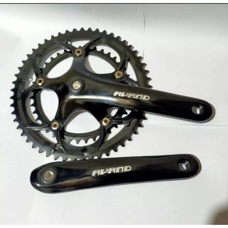 Crank Sepeda Merk Avand Race 39T-53T Arm 170mm Alloy Alumunium 39 53 T x 170 MM Bisa Roadbike Balap Road Bike Lipat Fixie