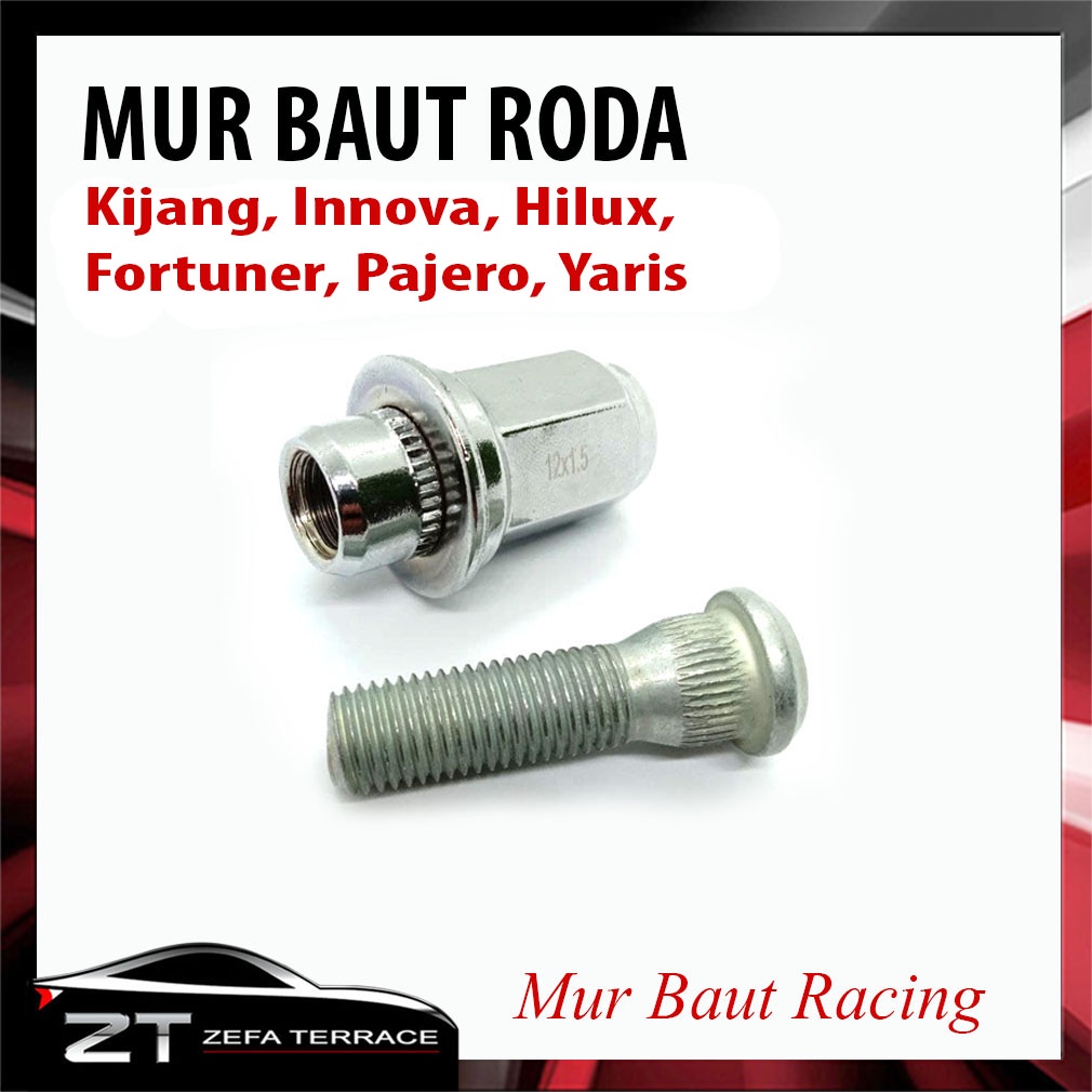 Baut Mur Roda Innova Mur Baut Racing Mur Baut Velg Innova Fortuner Hilux Yaris Pajero sport