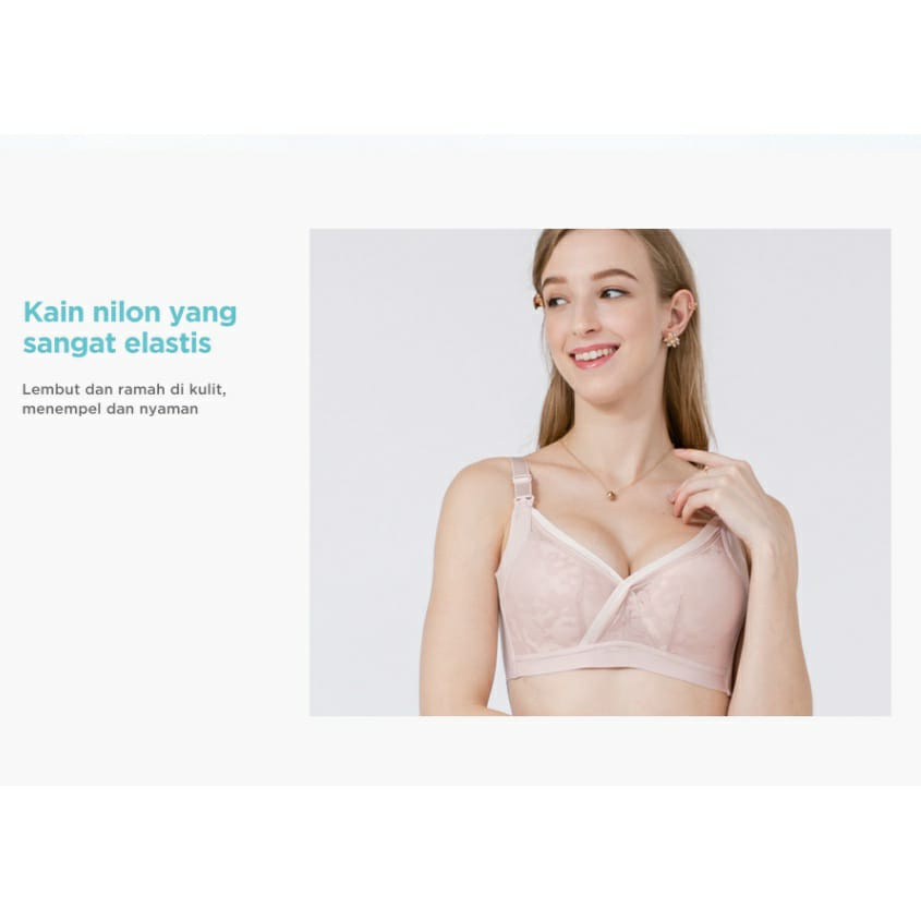 Mooimom Floral Wireless Maternity &amp; Nursing Bra (B03102)B,F,D - Bra Hamil Menyusui