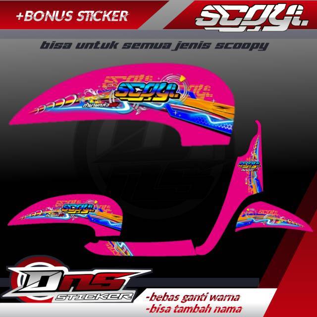 STRIPING SCOOPY TRANSPARAN FONT GRADASI