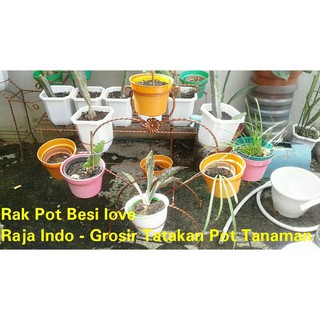 Ternew Rak Pot Besi Love 100 cm Rak Pot Tanaman Bunga dan Ternew Rak Pot Besi Love 100 cm Rak Pot Tanaman Bunga dan