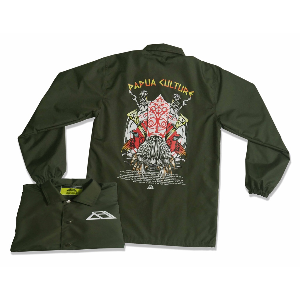 ALFIBI Jaket Coach Waterproof - Papua Culture Edition - Jaket Berkualitas - Jaket Pria - Jaket Unisex