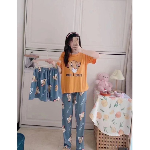 MDLV ~ BAJU TIDUR SET 3IN1 THE LION BAJU TIDUR IMPORT BEST SELLER PIYAMA DEWASA IMPORT