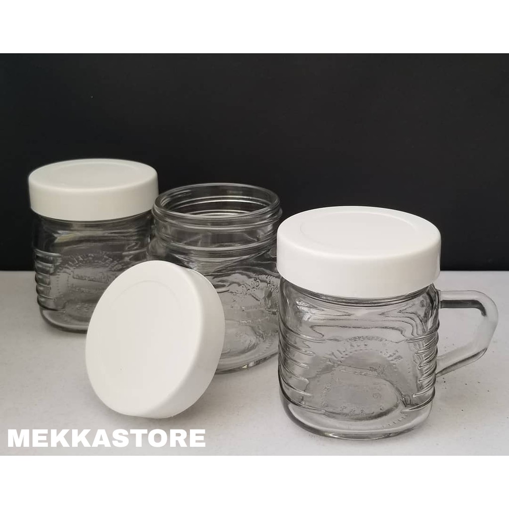 DJ8C GELAS HARVEST JAR DAN TUTUP GELAS JAR GELAS MUG GELAS KACA JAR GELAS HIAS TEBAL