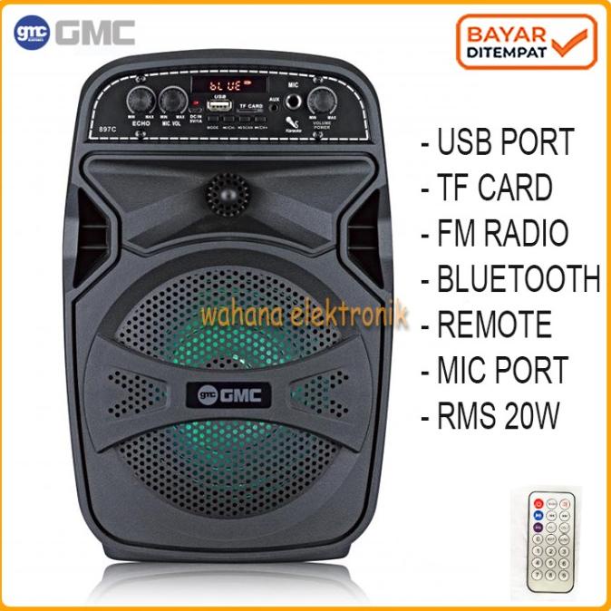 GMC 897C Speaker Portable/Pengeras Suara 6,5" Bluetooth KARAOKE