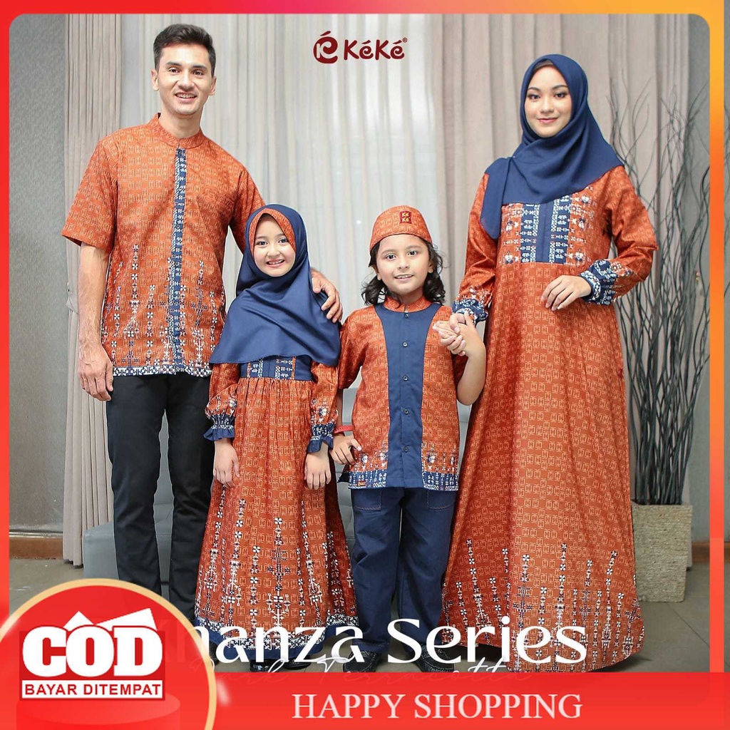 KEKE SARIMBIT KELUARGA KHANZA SERIES DARK TERACOTA | FAMSET FAMILY SET TERBARU KEKINIAN| COUPLE PASA