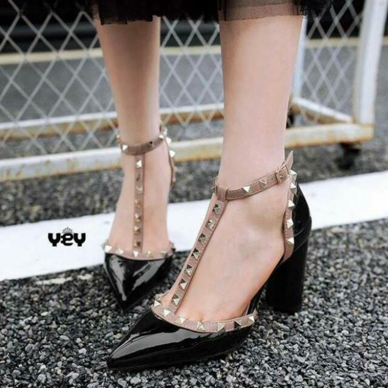 Sandal Heels Wanita Stoode Piramid pd304 Hak Tahu (realpict geser)