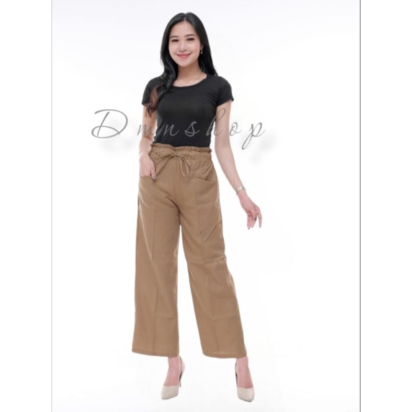 Celana Panjang Wanita / Kulot Hight Waist  tali pinggang