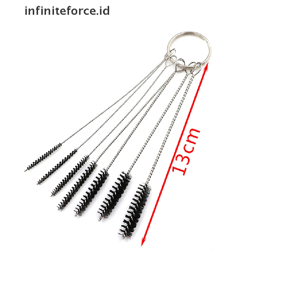 (Infiniteforce.Id) 7pcs / Set Sikat Pembersih Lubang Jarum Mesin Tato