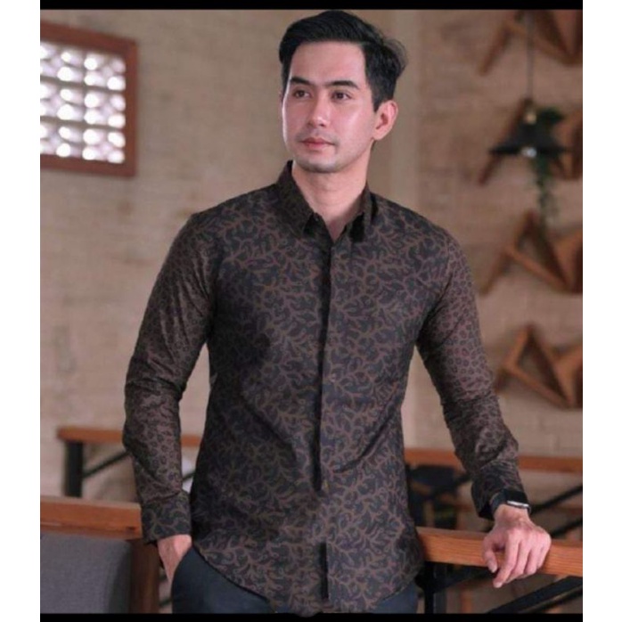 Kemeja Batik Pria Lengan Panjang Slimfit Premium Modern - Kemeja Batik Pria Lengan Pendek Premium - Baju Batik Pria Lengan Panjang Slimfit Prium