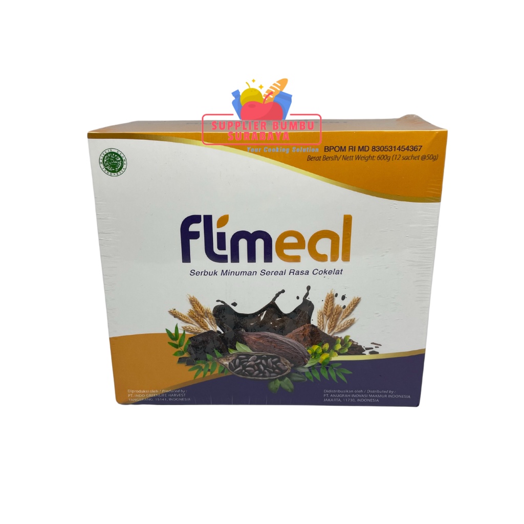 Flimeal Meal Replacement by Flimty Minuman Diet Detox Original 1 BOX isi 12 Sachet 50g