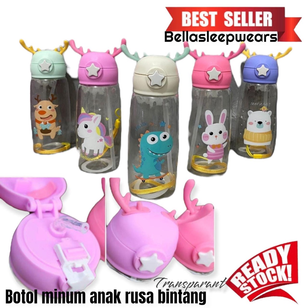 BELLA - BOTOL MINUM ANAK BINTANG TANDUK RUSA UKURAN 650 - 700 ML