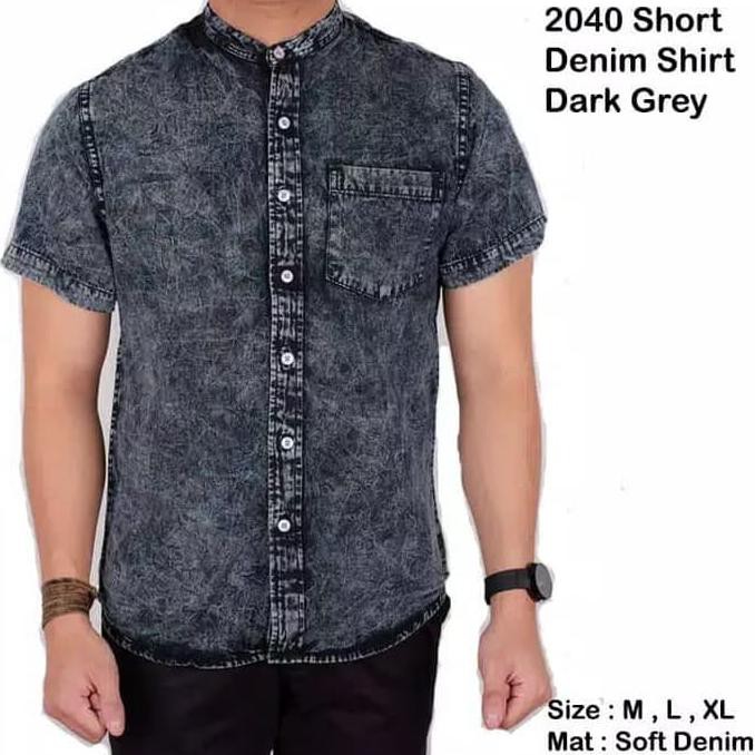 Best Seller Hem Jeans Pria Lengan Panjang⚫ Kemeja Jeans Pria Levis Promo