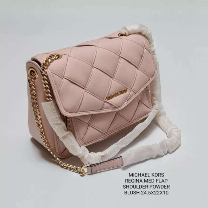 ORIGINAL MICHAEL KORS MK REGINA MEDIUM FLAP BLUSH PINK BLOSSOM