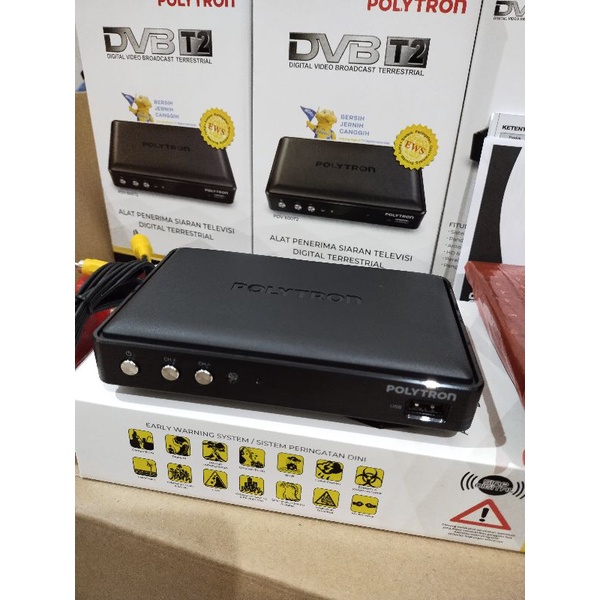 Set top Box Polytron PDV 600T2 siaran penerima Digital Garansi resmi Shopee Indonesia