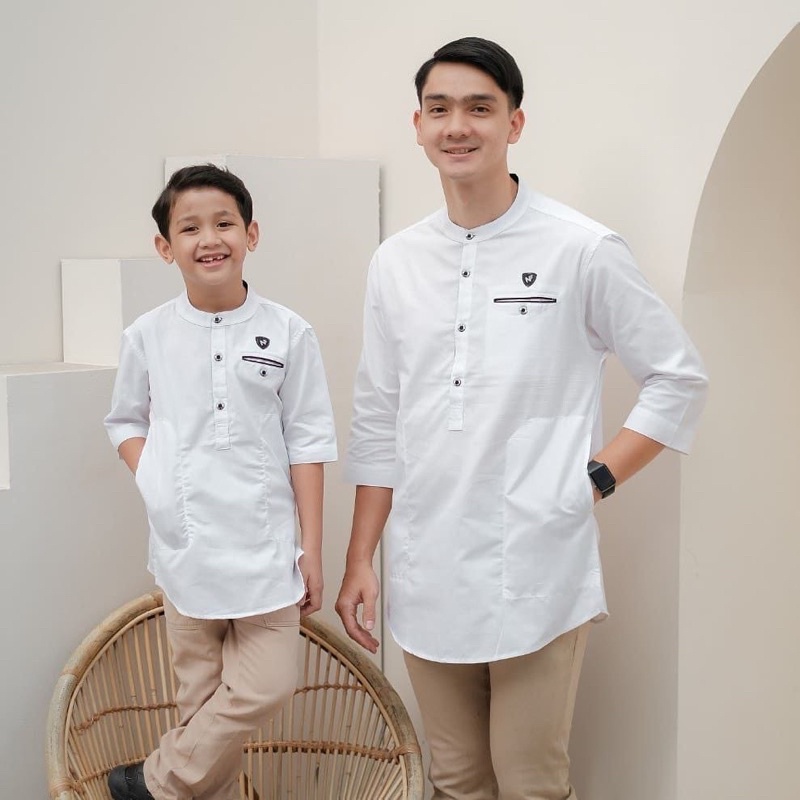 Baju Koko Couple Ayah Anak - Baju Koko Kurta Couple Murah - Atasan Koko Bahan Toyobo Import